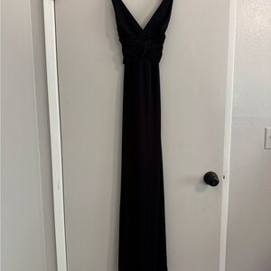 BCBGMAXAZRIA Black Plunge V-Neck Twist Front Maxi Dress XS